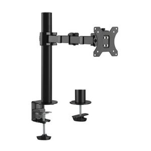 Brateck Single Monitor Affordable Steel Articulating Monitor Arm Fit Most 17'-32' Monitor Up to 9kg per screen VESA 75x75/100x100 (LS)