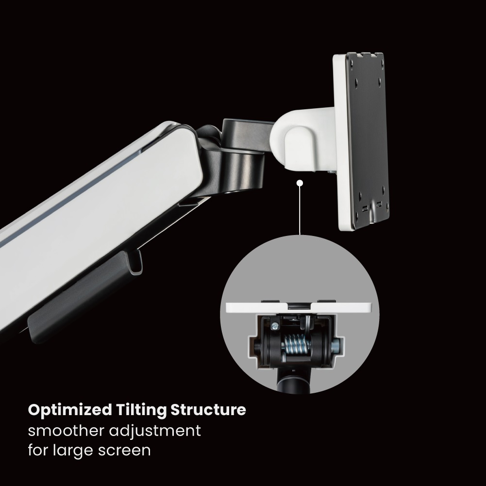 Brateck Single Heavy-Duty RGB Gaming Monitor Arm Fit Most 17'-49' Monitor, Fit Curved Monitor, Up to 20kg, VESA 75x75,100x100 (LS) - Image 4