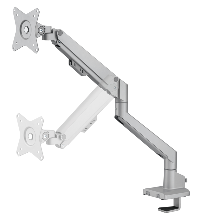 Brateck Single Monitor Thin Gas Spring Monitor Arm Fit Most 17'-32' Monitors, Up to 9kg per screen VESA 75x75/100x100 Matte Silver (LS) - Image 2