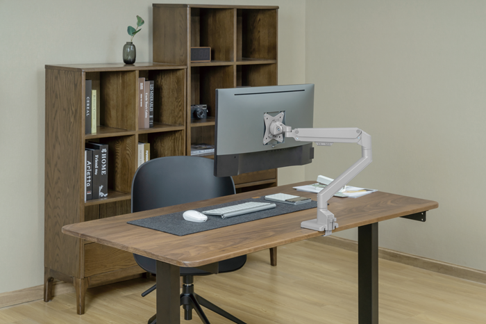 Brateck Single Monitor Thin Gas Spring Monitor Arm Fit Most 17'-32' Monitors, Up to 9kg per screen VESA 75x75/100x100 Matte Silver (LS) - Image 4