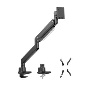 Brateck LDT80-C012 Super Heavy-Duty Gas Spring Monitor Arm For most 17'~57' Monitors, Fit Curved Monitor, Matte Black