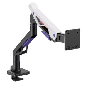 Brateck LDT95-C012UC Atlas Neo Gaming Monitor Arm with USB-A & USB-C Ports For most 24'~57' Monitors, Fit Curved Monitor, Matte Black & White (new)