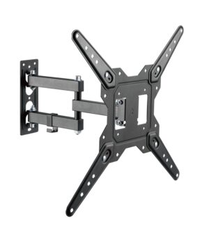 Brateck LPA68-443 Economical Full-Motion TV Wall Mount, Fit Screen Size: 23'-55' Up to 30 KG, Fine Texture Black,382x430x430mm (new)