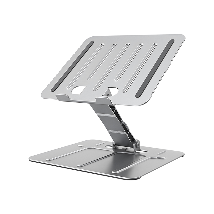 Brateck Foldable Stepless Adjustable Laptop Riser For 10'-17.3' laptops & tablets (Silver)