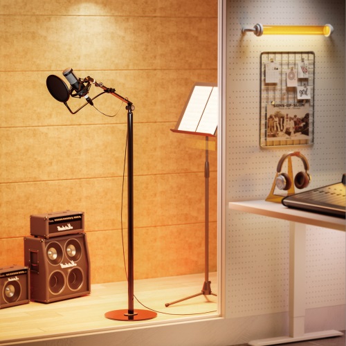 Brateck Flexible Swing-Arm Microphone Floor Stand(NEW), Weight Capacity: 1kg, Black320x320x1597mm(LS) - Image 3