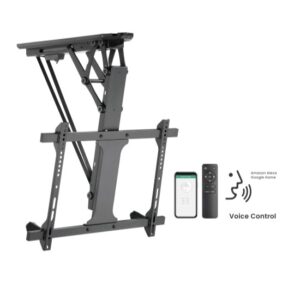 Brateck PLB-M0546AI Smart Flip Down TV Ceiling Mount Powered by TUYA Support most 32' ~ 70' TVs (Black) (LS)
