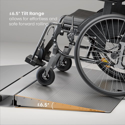 Brateck Two-Sided Aluminum Wheelchair Threshold Ramp, Silver Color, 1114x920x60mm, Weight Capacity 300kg (LS) - Image 3