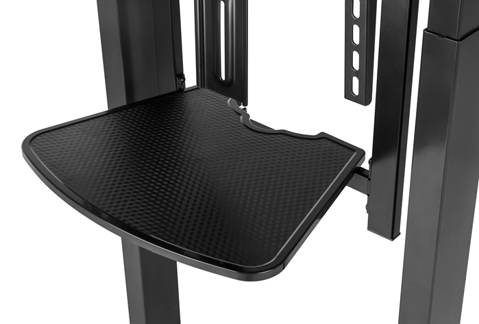 Brateck Deluxe Motorized Large TV Cart with Tilt, Equipment Shelf and Camera Mount Fit 55'-100' Up to 120kg- Matte Black (LS) - Image 3