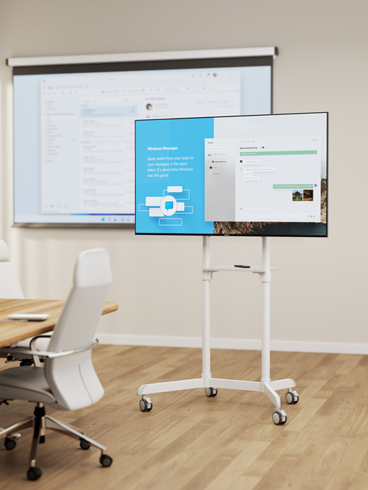 Brateck Rotating Mobile Stand for Interactive Display Fit 37'-70' Up to 70kg- VESA: 200x200,400x200,300x300,600x200,350x350,400x400,600x400 White(LS) - Image 4