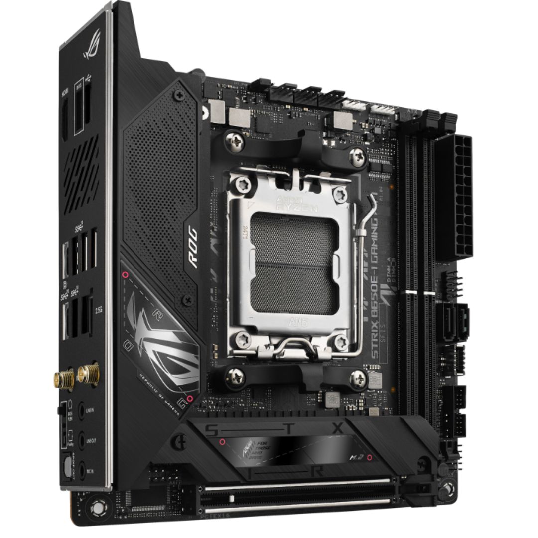 ASUS AMD B650E ROG STRIX B650E-I GAMING WIFI (AM5) Mini-ITX Motherboard, DDR5(2x), 10+2+1 Power Stages, PCIe 5.0 GPU/M.2, USB-C, 2.5Gb LAN, Wi-Fi 6E - Image 2
