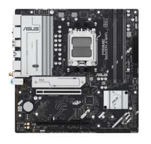 ASUS AMD B650EM PRIME B650EM-A WIFI (AM5) Micro-ATX Motherboard, DDR5, PCIe 5.0 Ready, 3x M.2, Wi-Fi 6, 2.5Gb Ethernet, 2x DP, HDMI, Front USB-C, Aura