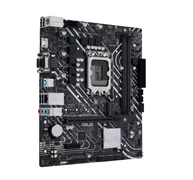 ASUS H610M PRIME H610M-D D4-CSM Intel LGA 1700 mATX Motherboard, DDR4 64GB, PCIe4.0, M.2, 1Gb Ethernet, HDMI, D-SUB, USB3.2 Gen1, SATA 6Gbps, - Image 2