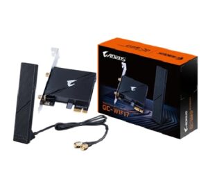 Gigabyte GC-WIFI7 Motherboard, Wi-Fi 7, up to 5800Mbps, up to 320MHz bandwidth support across the 2.4GHz, 5GHz, and 6GHz bands, 2Tx2R antenna, PCIe x1