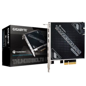 Gigabyte CARD THUNDERBOLTS 5 1.0 add-in card, Intel® JHL9580 Thunderbolt™ 5 controller, Dual Thunderbolt™ 5 Ports, up to 80 Gb/s bi-directional