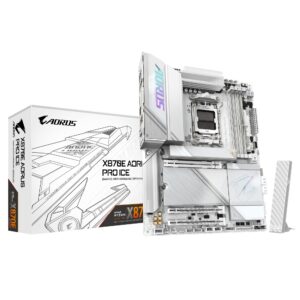 Gigabyte X870E AORUS PRO ICE AMD AM5 ATX Motherboard 4x DDR5~256GB,3x PCIe x16, 4x M.2, 4x SATA 6,7x USB 3.2, 2x USB2.0, 2x USB-C,