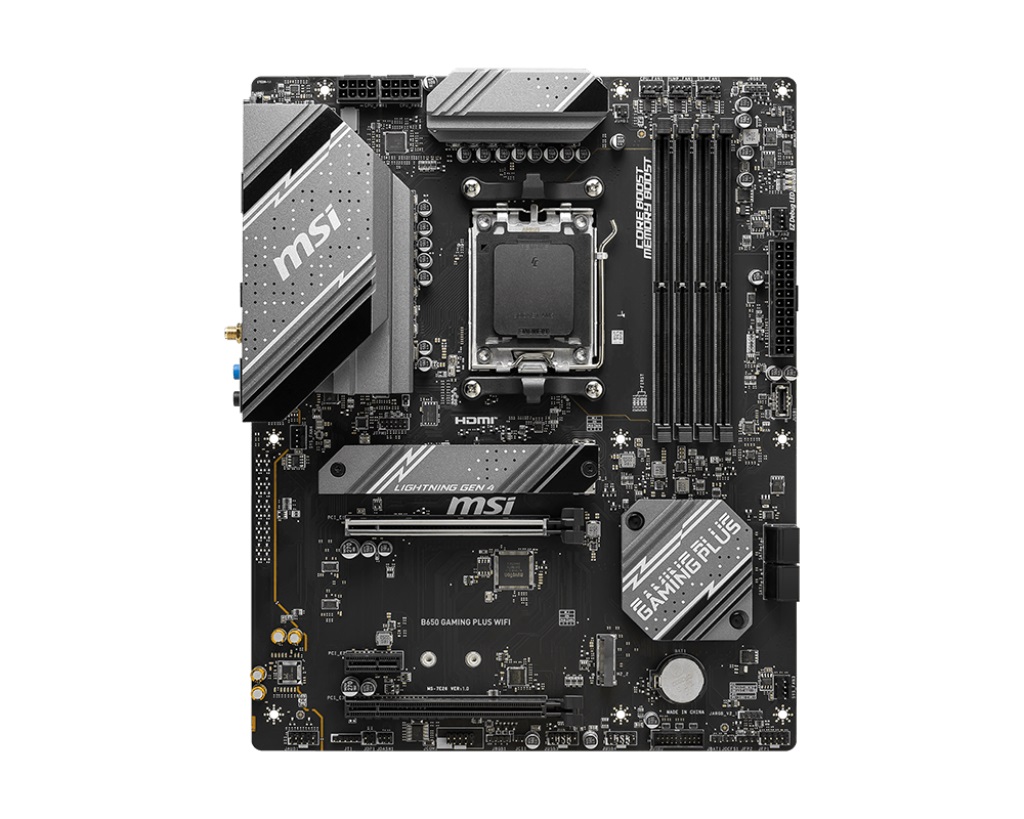 MSI MPG B650 GAMING PLUS WIFI AMD AM5 ATX Motherboard, 4x DDR5 ~192GB, 2x PCI-E x16, 1x PCI-E x1, 2x M.2, 4x SATA, 7x USB 3.2, 1x USB-C(LS) - Image 2