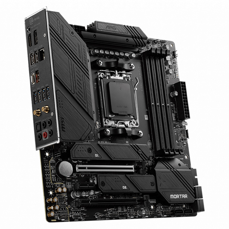 MSI MAG B650M MORTAR WIFI AMD AM5 mATX Motherboard, 4x DDR5 ~128GB, 1x PCI-E x16, 2x M.2, 6x SATA, 8x USB 3.2, 1x USB Type C - Image 3