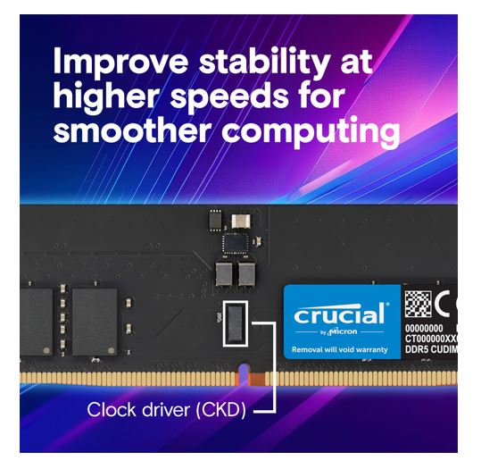 Crucial 64GB (1x64GB) DDR5 CUDIMM 6400MHZ CL52 Desktop PC Memory for Intel Core Ultra Processors AI PC - Image 4