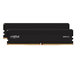 Crucial Pro 32GB (2x16GB) DDR5 UDIMM 5600MHz CL46 Black Heat Spreader Support Intel XMP AMD Ryzen Desktop PC Gaming Memory