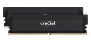 Crucial Pro 32GB (2x16GB) DDR5 UDIMM 6400MHz CL32 Black Heat Spreader Overclocking Support Intel XMP AMD Ryzen Desktop PC Gaming Memory