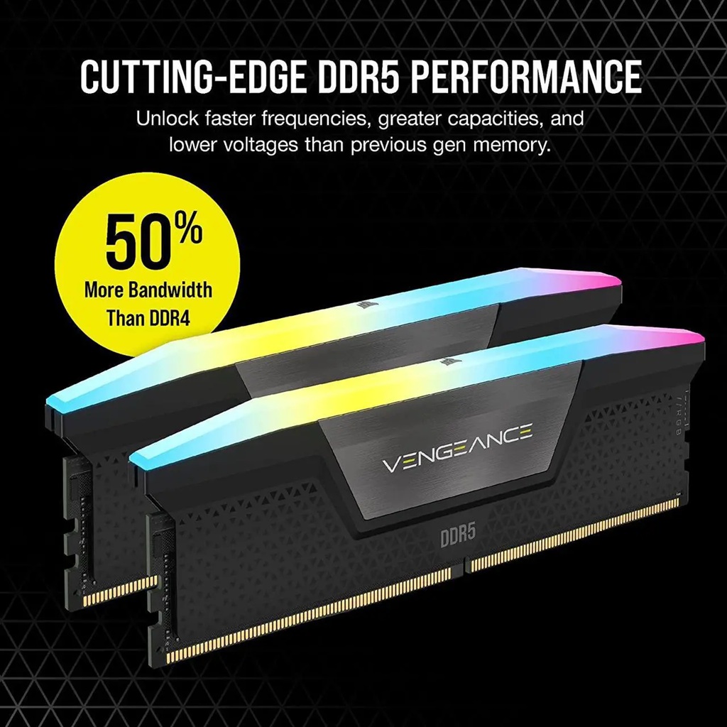 Corsair Vengeance RGB 32GB (2 x16GB) 288-Pin PC RAM DDR5 6000 (PC5 48000) Desktop Memory - Image 3