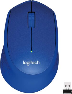 (LS)Logitech M331 SILENT PLUS Wireless Mouse Blue DPI (Min/Max): 1000± 1-Year Limited Hardware Warranty