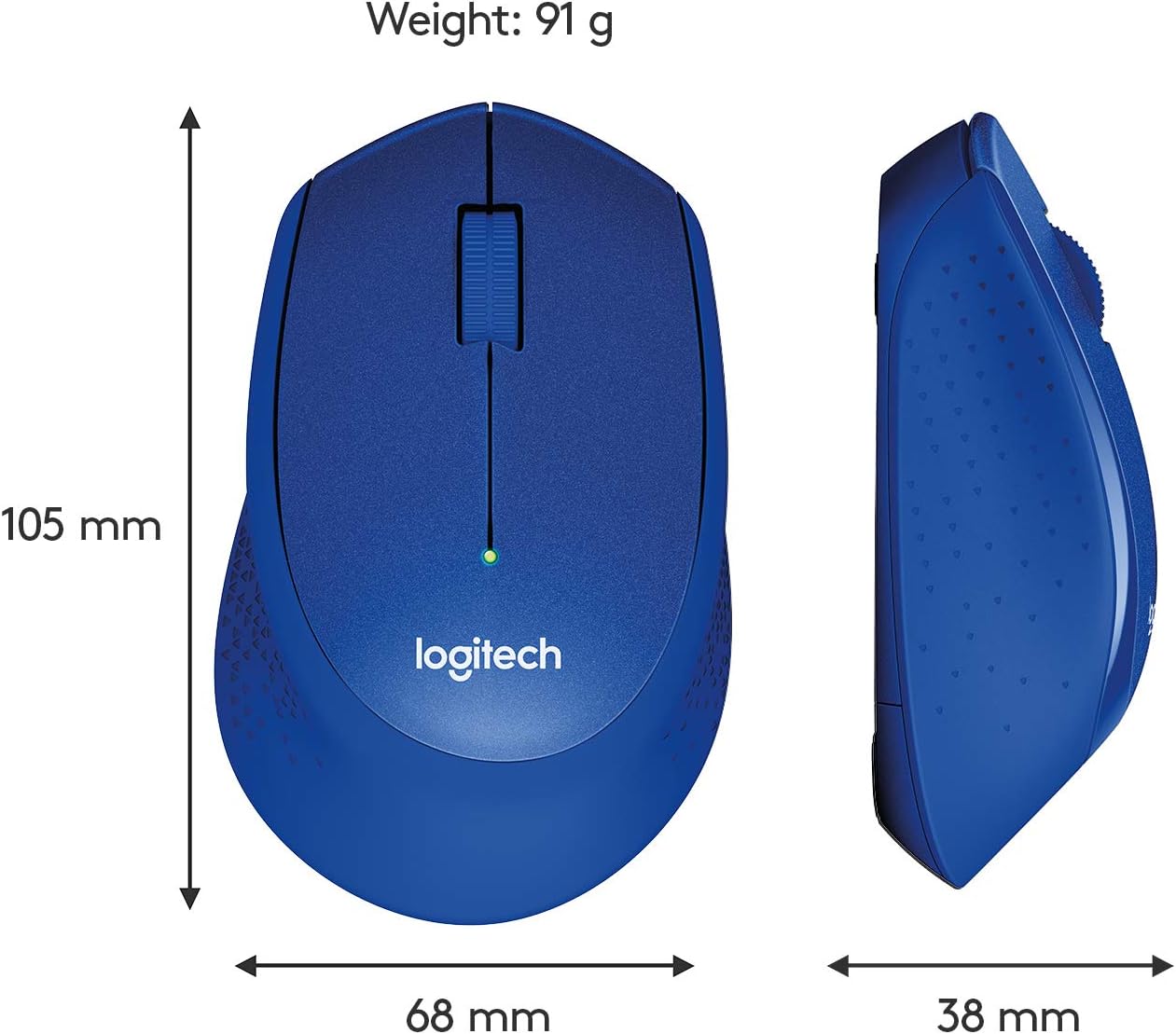 (LS)Logitech M331 SILENT PLUS Wireless Mouse Blue DPI (Min/Max): 1000± 1-Year Limited Hardware Warranty - Image 2