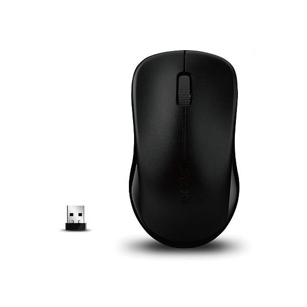 RAPOO 1620 2.4G Wireless up to 10 Meters and 360 degrees coverage Mouse Black, 1000 DPI, Long Battery. Retail Pack - Image 4