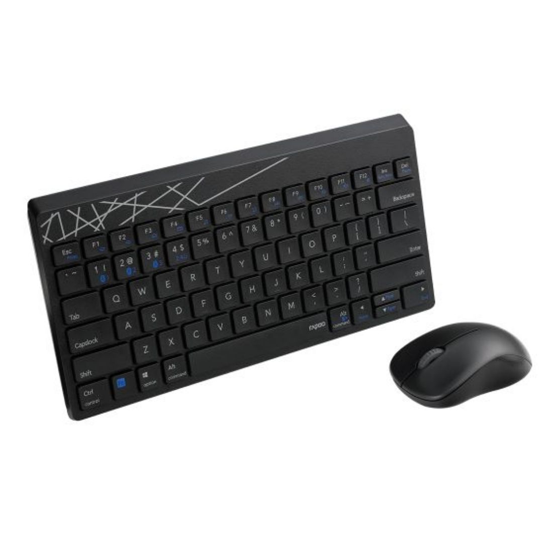 RAPOO 8000M Compact Wireless Multi-mode Bluetooth, 2.4Ghz, 3 Device Keyboard and Mouse Combo - Image 3
