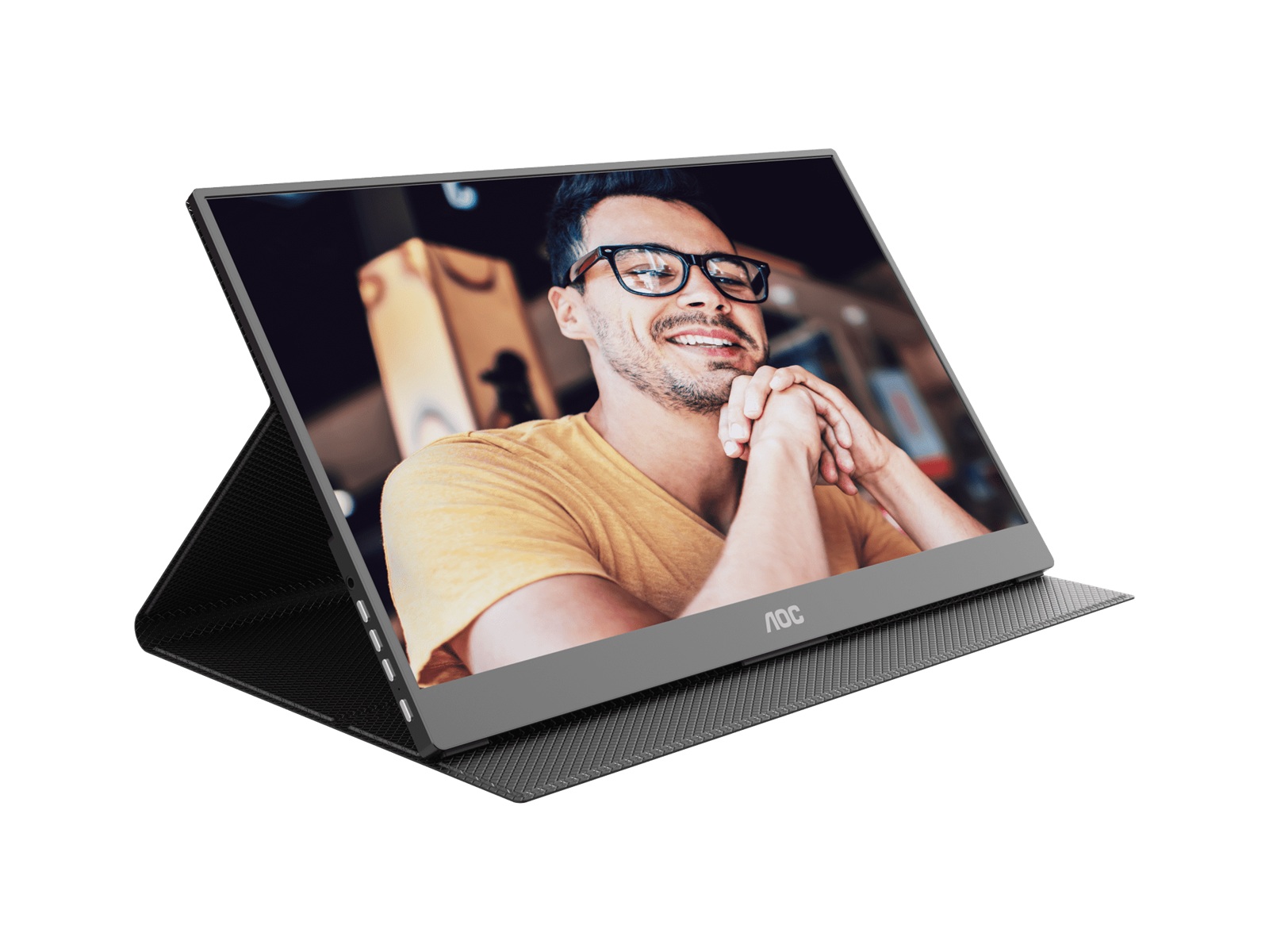 AOC 15.6inch FHD IPS 1920x1080 16:9, 800:1 Contrast 230 Nits 2x USB-C 1x Mini HDMI 2.0 1Wx2 Speakers Foldable Smart Cover VESA Mount Portable Monitor - Image 2