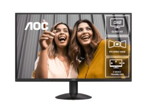 AOC 27' IPS Q27B30E: 2560×1440 @ 75Hz, 4ms GtG, 300 nits brightness, sRGB 118%, HDMI 1.4 & DP 1.4, tilt stand, 100mm VESA, 20W power use