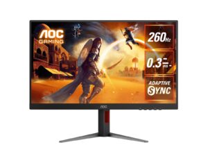 AOC 27' Gaming Monitor – QHD 260Hz (OC), 0.3ms MPRT, IPS panel, 118% sRGB, 1.07B colors, DP 1.4+DSC, HDMI 2.0, Delta E<2, fully adjustable stand (LS)