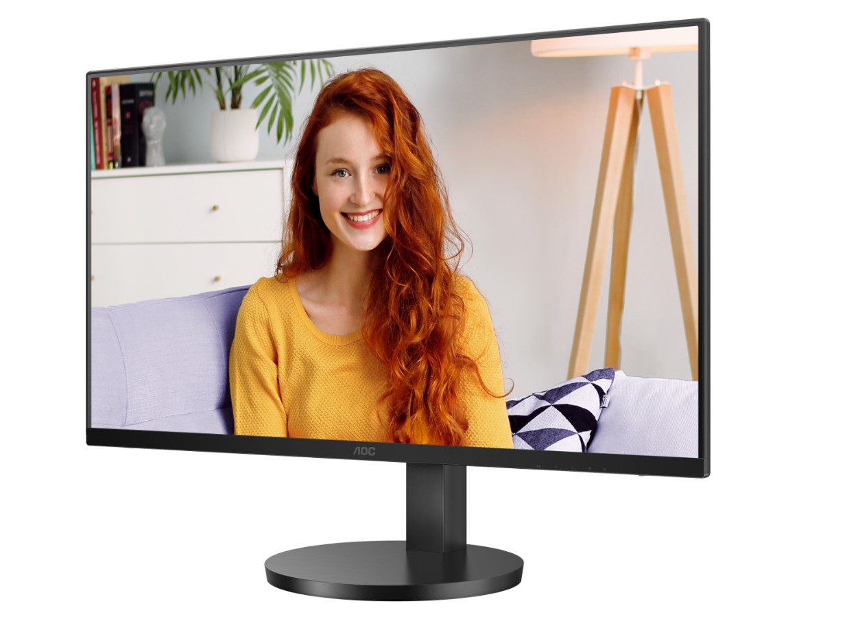 AOC 27' IPS 4K 3840 x 2160 UHD, HDR10, Speakers, Flicker FREE, HDMI 2.0 x 2, DisplayPort 1.4 x 1 black. VESA 100, Height Adjust, Office Monitor