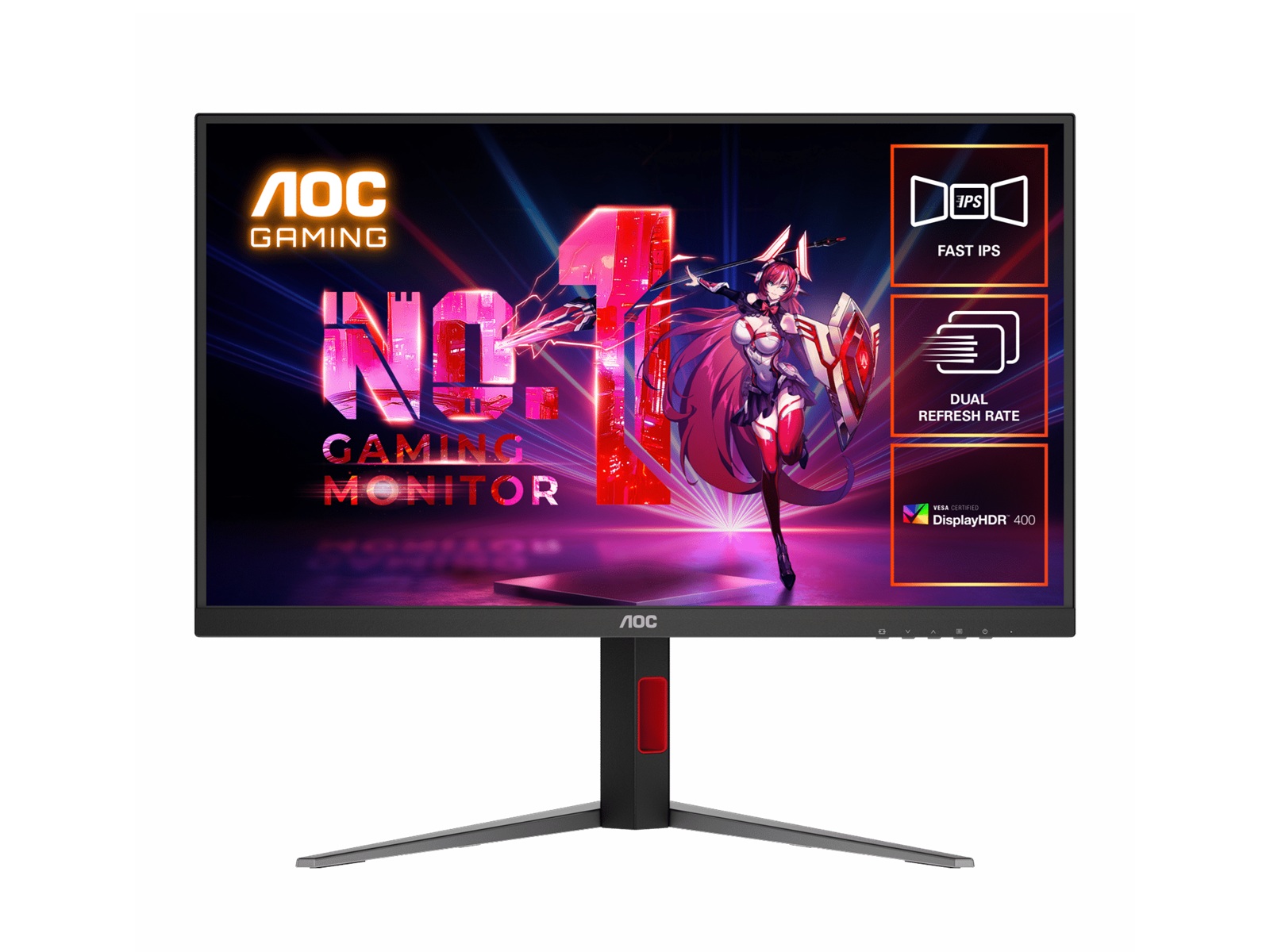 AOC 27' Fast IPS U27G4: 3840×2160@160Hz, 1920 × 1080 @ 320Hz, 0.5ms MPRT, HDR, sRGB 127%, DCI-P3 99%, HDMI 2.1, DP 1.4, ergonomic stand, VESA 100mm