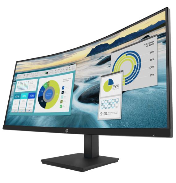 HP P34hc G4 34' WQHD 4K CURVED 21:9 3440x1440 Height Adjust Tilt USB-C (65W PD) DP HDMI Speakers USB 3yrs wty - Image 2