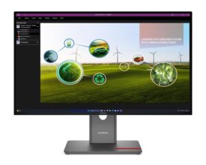 LENOVO ThinkVision P27Q-40 27' 120Hz QHD IPS Monitor 2K 2560x1440 16:9 4ms Height Adjustable Tilt Pivot Swivel HDMI DP USB hub VESA Tiny Support 3yr