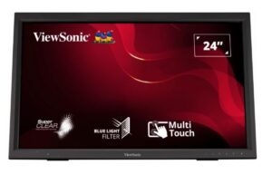 ViewSonic 24' TD2423 IR 10 Point Touch Advanced Ergonomics, Magnetic Pen Holder, 40 degrees Tilt, 7H Hardness VESA 100, Glove, Multi OS Touch Monitor