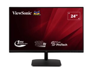 ViewSonic 24' Office Ultra Thin Bezel + SuperClear IPS, 2x Speakers, 4ms 100h FHD 1080, HDMI, VGA, 3.5 Audio, Multi-View, Eye Care. VESA 75, Monitor