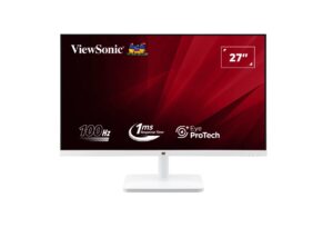 ViewSonic 27' White, Super Clear IPS, 4ms 100hz, Ultra Slim Bezel, FHD, HDMI, VGA,  Adaptive Sync. VESA 100. 3Yrs AR. Office Business Monitor (LS)