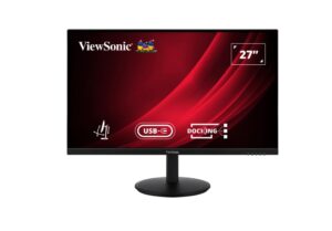ViewSonic 27' VG 2K SuperClear IPS, Docking, USB-C, Daisy Chain, DP In/Out, RJ45,100w PD, Height Adjustable 3y Advance Replacement, Business Monitor.