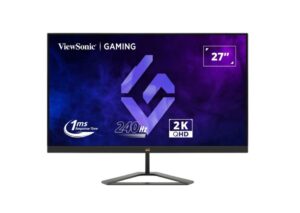 ViewSonic 27' 2K 240hz 1ms Lightning Fas, IPS, Dual Speakers, SuperClear IPS. 2x HDMI 2.0, 1x DP 1.4. VESA 100x 100t, Tilt Gaming Monitor