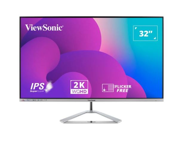 ViewSonic 32' 2K QHD (2560 x 1440) Business Professional Ultra Thin Stylish, Elegant,SuperClear IPS, low energy 36w, 3 year warranty