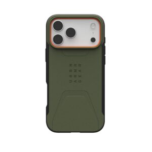 UAG Civilian Magsafe Apple iPhone 17 Pro Max (6.9') Rugged Case -Olive/Orange(114546117297),20ft. Drop Protection (6M),Raised Screen,10 Years Warranty