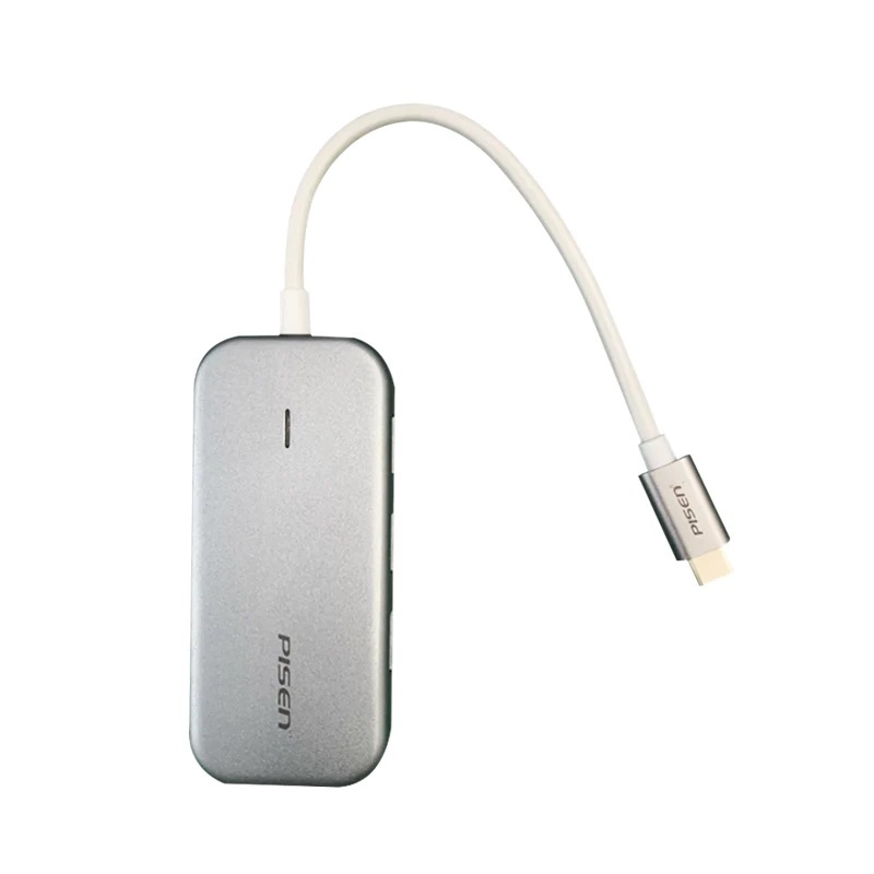 Pisen 6-in-1 Multi-Port USB-C Multifunctional Docking Station - Grey, 3x USB-A 3.0, 1x VGA, 1x HDMI, 1x RJ-45, 2 Years Warranty - Image 2