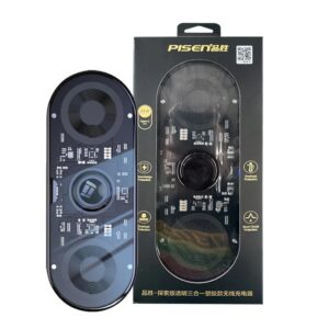 Pisen 3-in-1 Wireless Charging Station Transparent FYD-C33 - Black, Support Simultaneous Charging, Type-C Universal Interface, Ultra-thin, Sleek