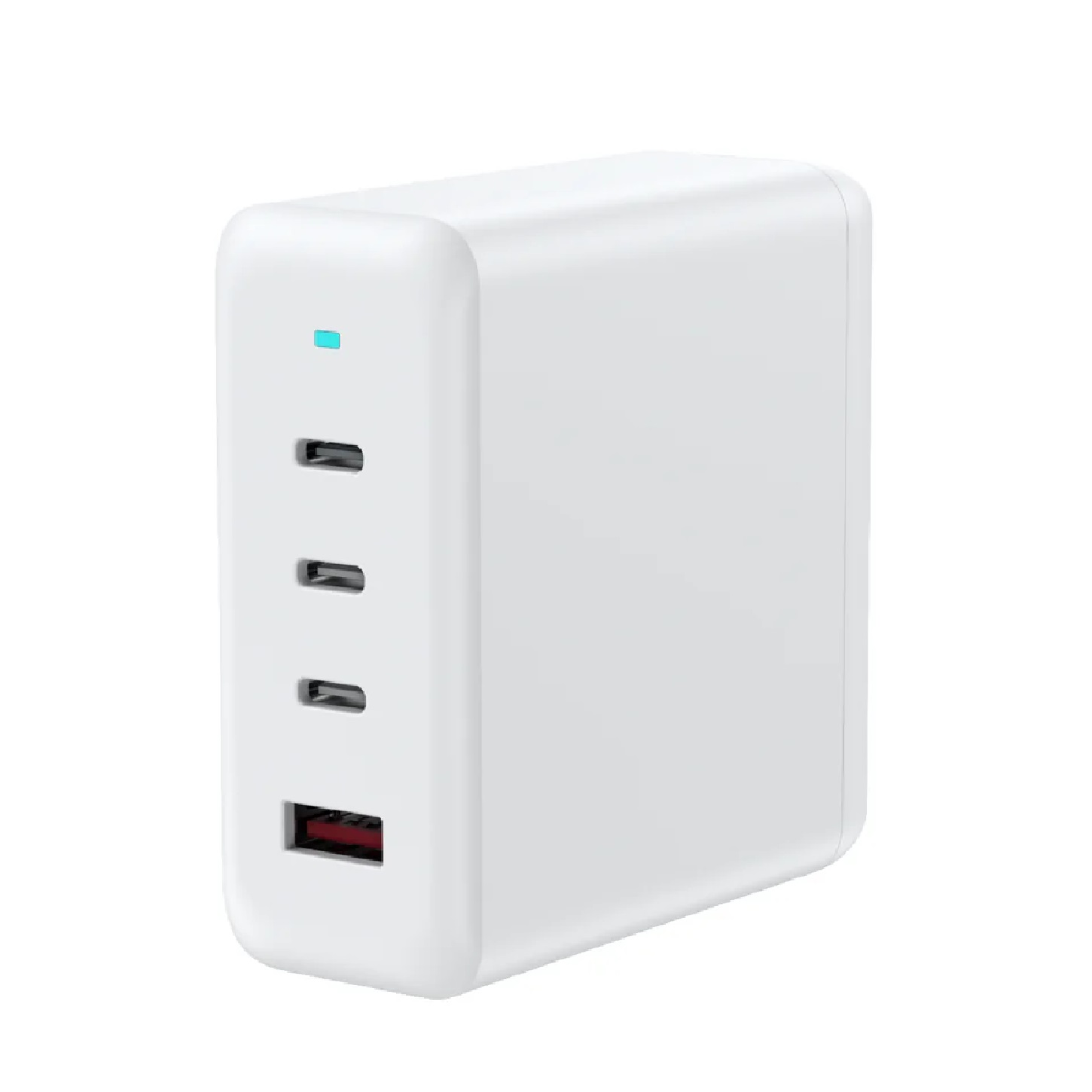 USP 100W Four Ports USB-C PD GaN Wall Charger White - 3x USB-C, 1x USB-A, Efficient, High Quality, Tablet, Laptop, iPhone, 2 Years Warranty - Image 2