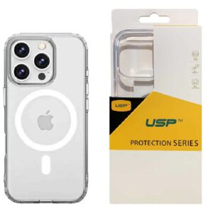 USP Apple iPhone 16 Pro (6.3') Clear Rock Shockproof Case with MagSafe - Ultra-Thin, Lightweight, Non-Slip, Strong, 10 Years Warranty