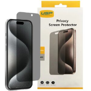 USP Apple iPhone 17 Pro / iPhone 17 / iPhone 16 Pro (6.3') Privacy Tempered Glass Screen Protector - 9H Hardness, Scratch-resistance, 3 Years Warranty
