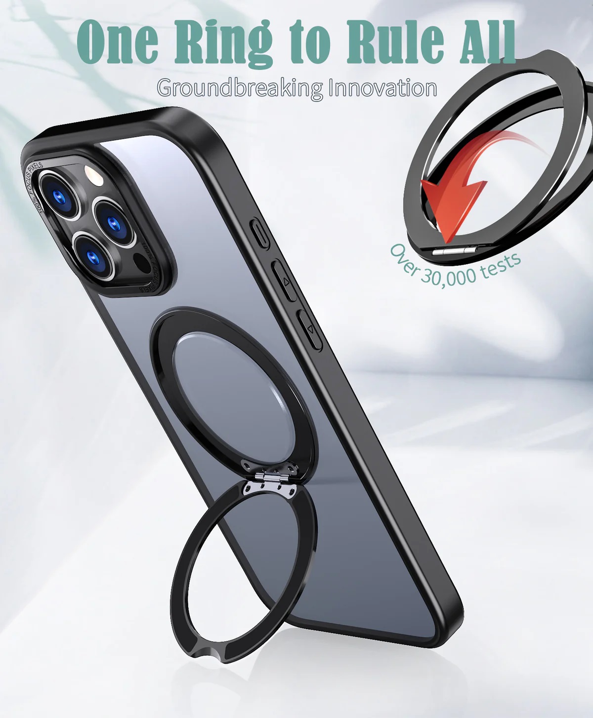 USP Apple iPhone 17 (6.3') ShockProof Case with MagSafe Black - 360° Rotatable Ring-Stand, Scratch Resistant, Robust Protection, 3 Year Warranty - Image 3