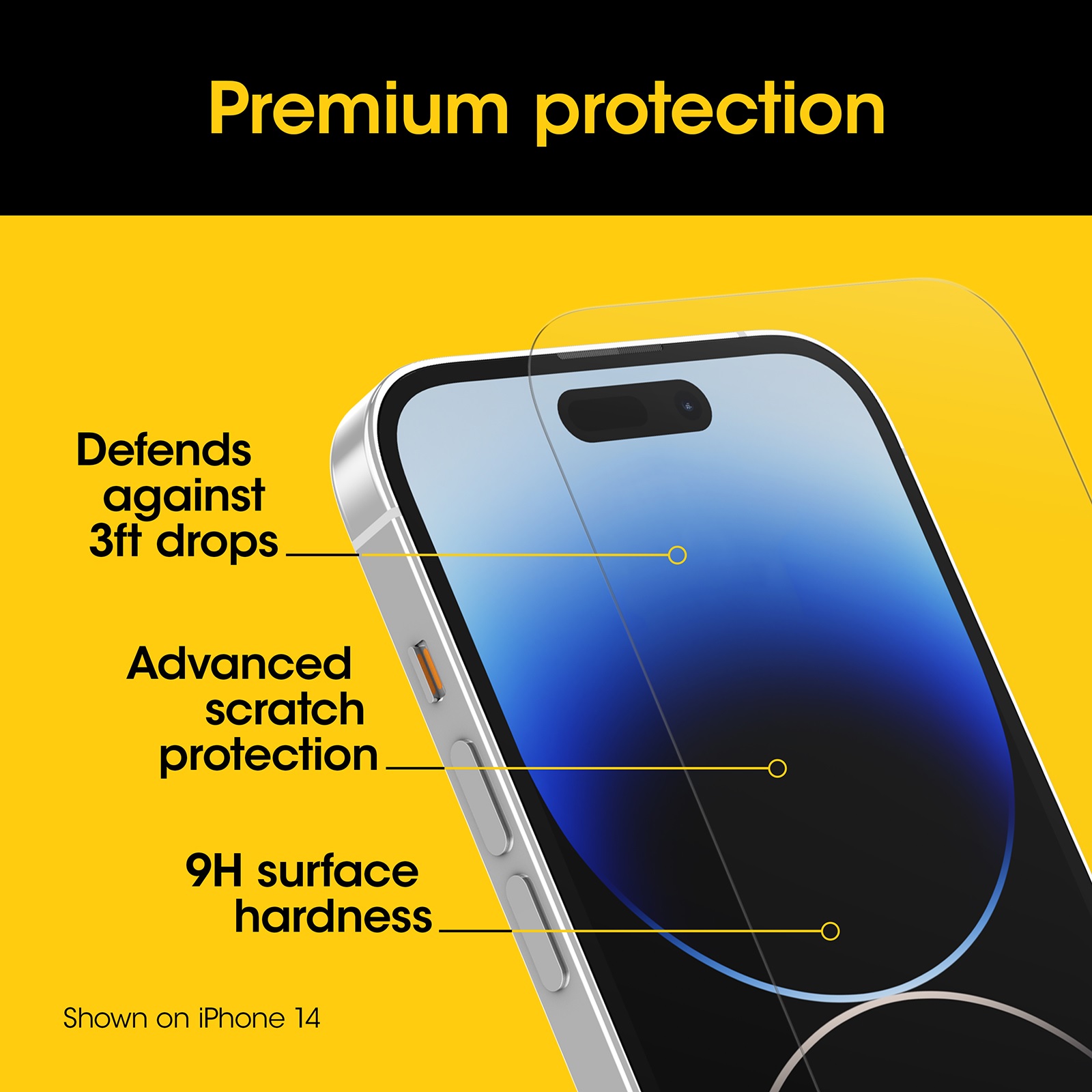 OtterBox Premium Pro Glass Antimicrobial Anti-Blue Light Apple iPhone 15 Pro (6.1') Screen Protector Clear - No Retail Packaging - 2 Years Warranty - Image 4